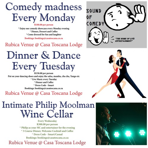 Monday, Tuesday and Wednesday Events