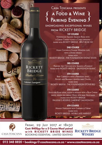 Rickety Bridge Food & Wine Pairing