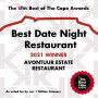 Avontuur Estate Restaurant, Avontuur Estate Restaurant Wins KFM Best of The Cape Awards Best Date Night Category