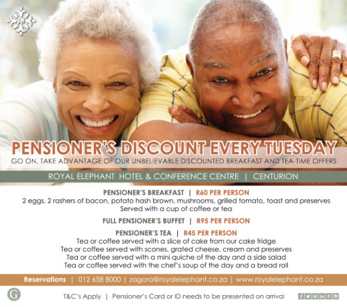 Pensioner's Discount every Tuesday