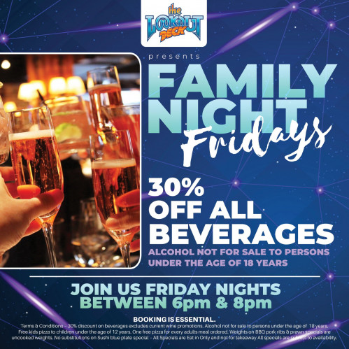 30% off all Beverages Friday Night