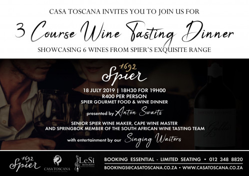 3-Course Wine Tasting Dinner with Spier
