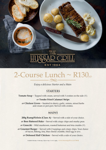 2-Course Lunch R130