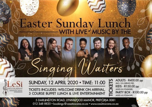 Easter Sunday Lunch with Live Music by Singing Waiters
