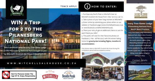 WIN a Trip for 2 to the Pilanesberg National Park with Mitchell's Scottish Ale House & Devil's Peak Brewing Company!