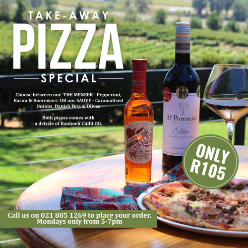 Takeaway Pizza Special - Monday only from 5-7pm