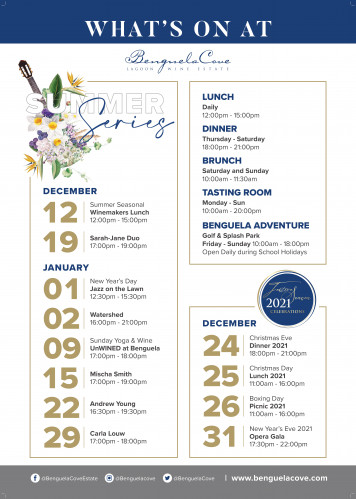Benguela Cove Seasonal Events Line Up