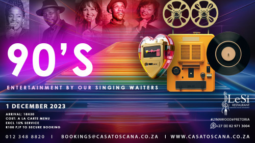 90s Themed Evening with Singing Waiters