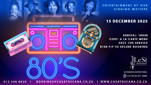 80s Hits Themed Evening