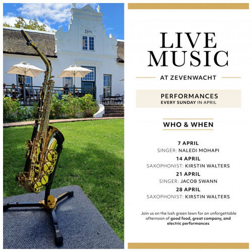 Live Music on the Lawn - This April at Zevenwacht