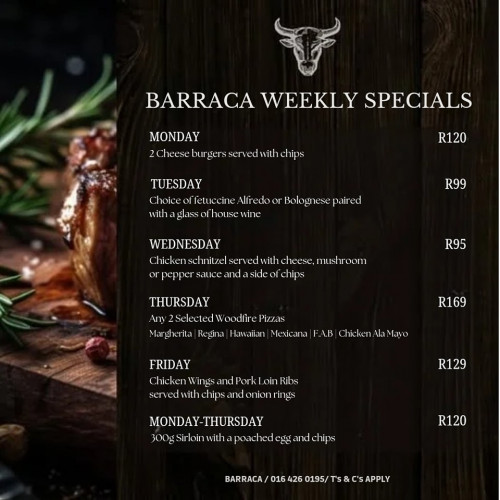 New Weekly Specials at Barraca