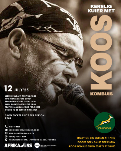 Koos Kombuis live at Die Blou Hond - 12 July 2025