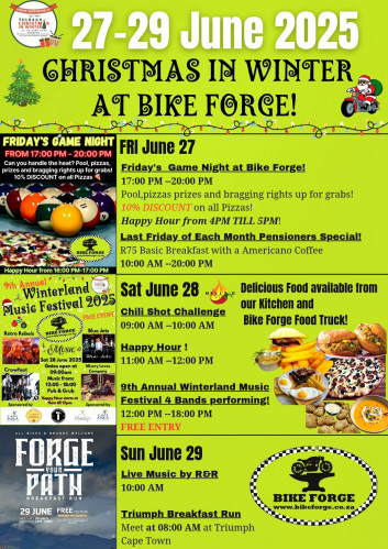 Christmas in Winter at Bike Forge - 27 to 29 June 2025