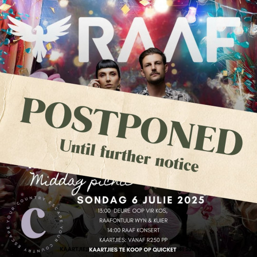 RAAF Live at Casalinga on Sunday, 6 July - POSTPONED