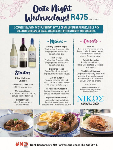 Date Night Wednesdays at NIKOS Ballito!