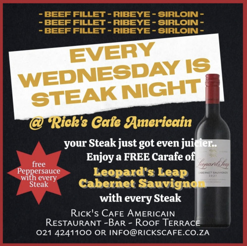Steak Night - Wednesday at Rick's Cafe