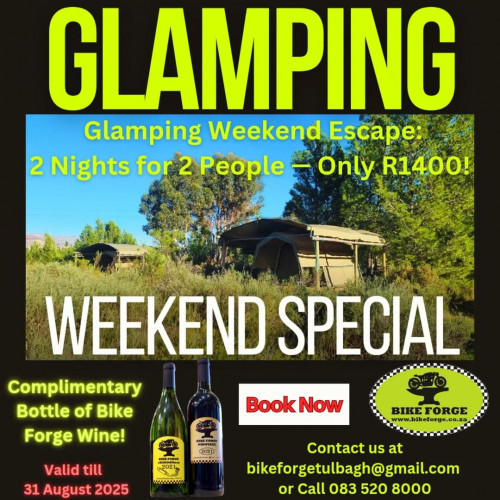 Bush-Style Glamping Getaway Weekend Special at Bike Forge!