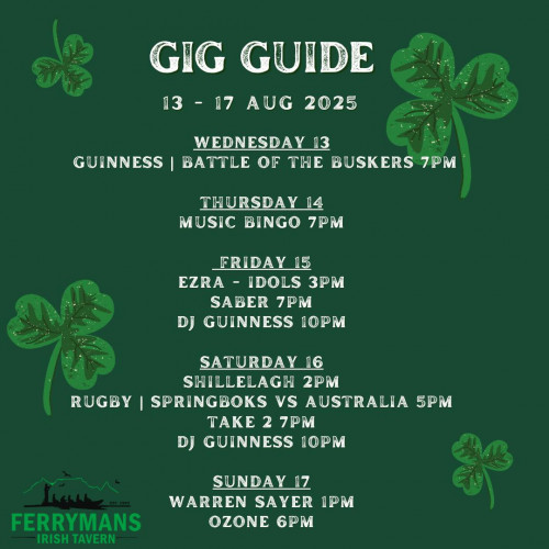 Gig Guide at Ferryman's Tavern