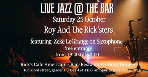 Live Jazz this Saturday at Ricks Cafe