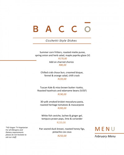February Cicchetti-Style Menu