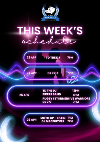 This Week's Schedule at Mitchells Ale House