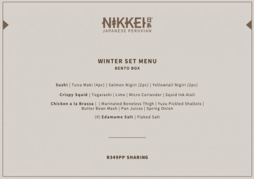 Winter Set Menu