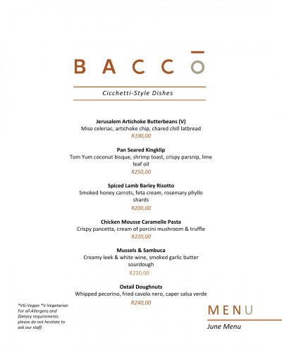 June Cicchetti-Style Menu
