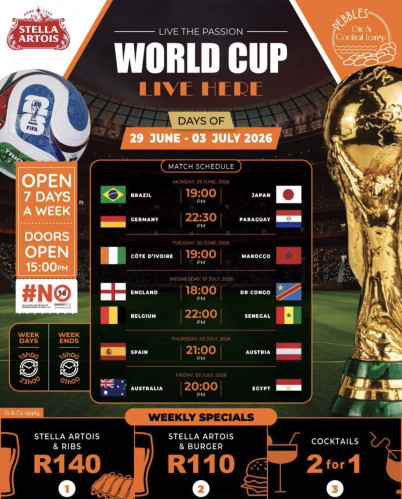 FIFA World Cup Week at Blaauwberg Beach Hotel
