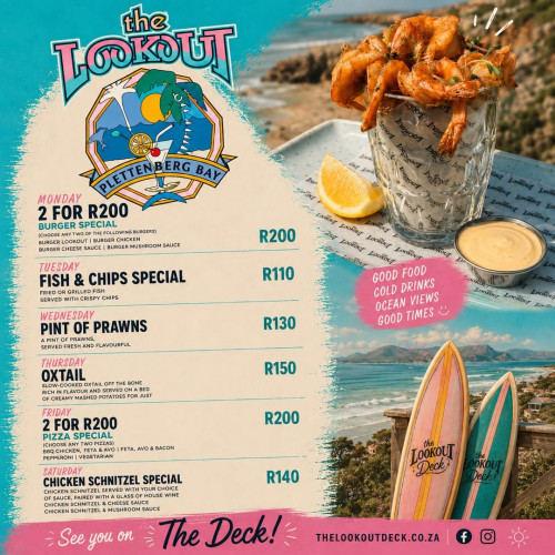 Lookout Deck Weekly Specials