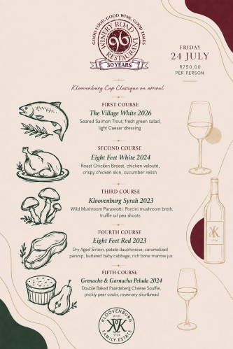 Kloovenburg Wine-Paired dinner