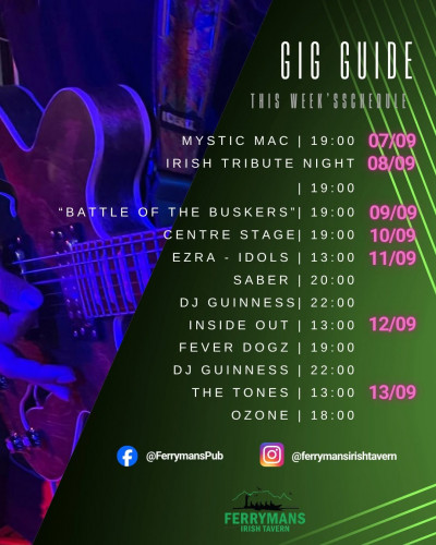 Gig Guide at Ferryman's Tavern