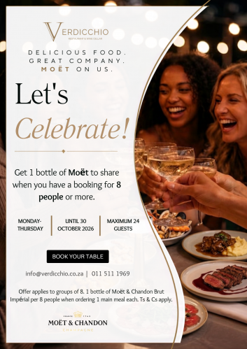 Good food. Great company. Moët on us.