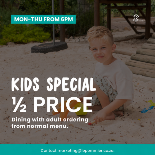 Kids eat for half price.