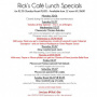This Week's Specials at Rick's Cafe
