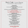 This Week's Specials at Rick's Cafe