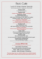 This Week's Specials at Rick's Cafe