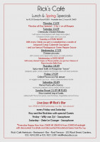This Week's Specials at Rick's Cafe