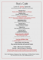 This Week's Specials at Rick's Cafe