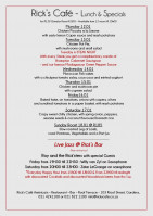 This Week's Specials at Rick's Cafe