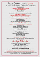 This Week's Specials at Rick's Cafe