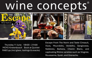 Wine Concepts invite Wine Lovers to their 6th Annual Grape Escape Festival on 11 June 2026