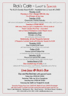 This Week's Specials at Rick's Cafe