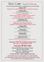 This Week's Specials at Rick's Cafe