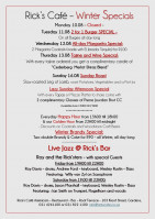 This Week's Specials at Rick's Cafe