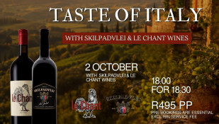 Taste of Italy with Skilpadvlei & Le Chant wines