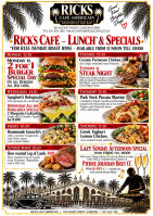 This Week's Specials at Rick's Cafe